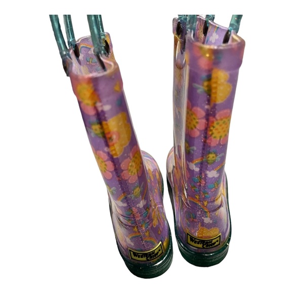 Western chief girls floral rainbow rain boots light up size 12 - Picture 5 of 9